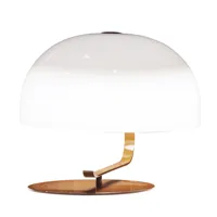 oluce - lampe de table zanuso 275 - blanc/laqué/lxh 42x40cm/châssis couleur noix
